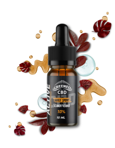 Huile CBD Sport 10% Greeneo pour sportifs actifs - Kumo